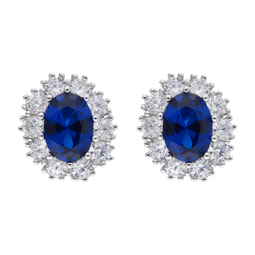 Broquel circonia azul y blancas plata