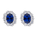 Broquel circonia azul y blancas plata