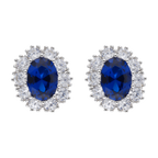 Broquel circonia azul y blancas plata