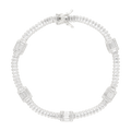 Pulsera tipo tennis baguettes circonias plata
