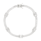 Pulsera tipo tennis baguettes circonias plata