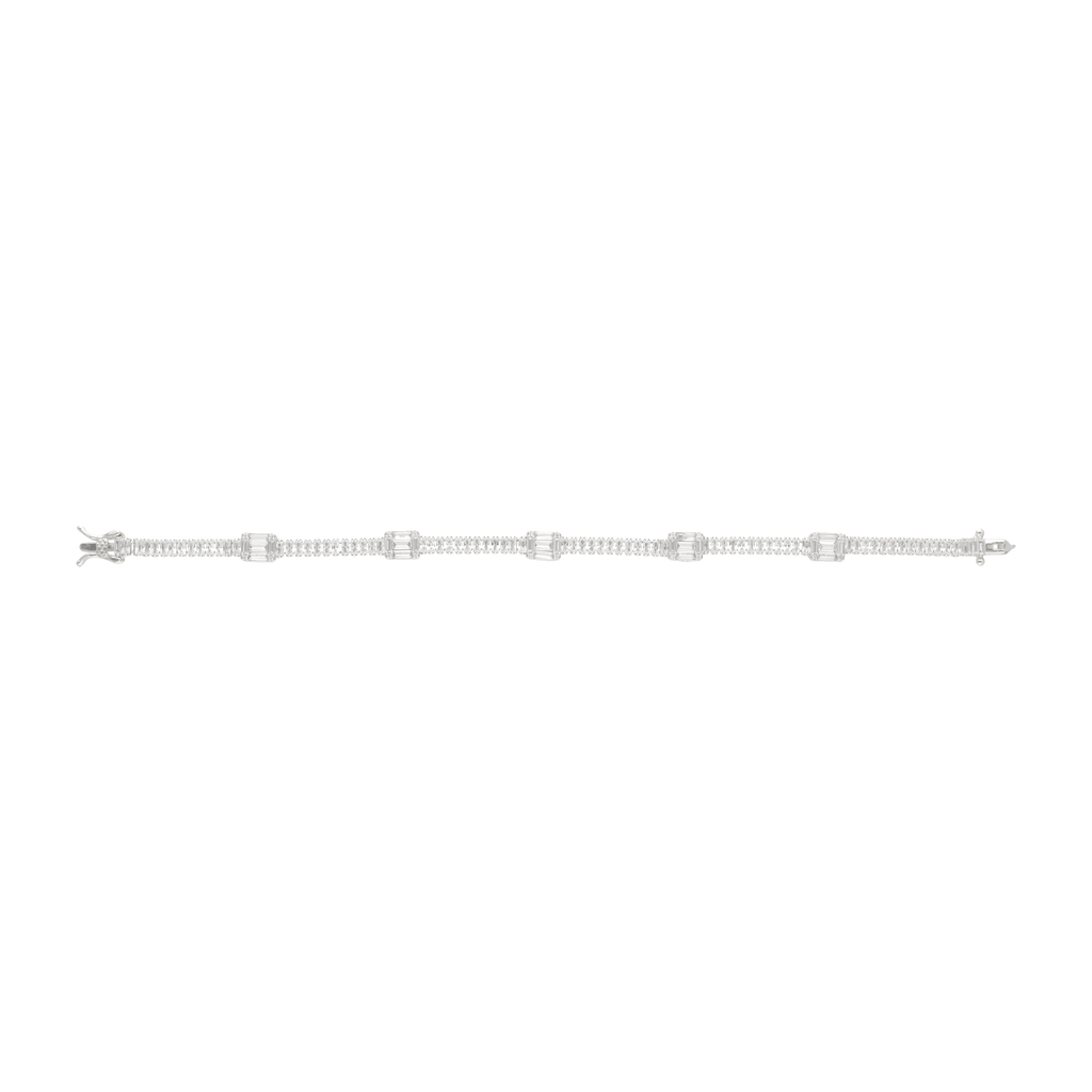 Pulsera tipo tennis baguettes circonias plata