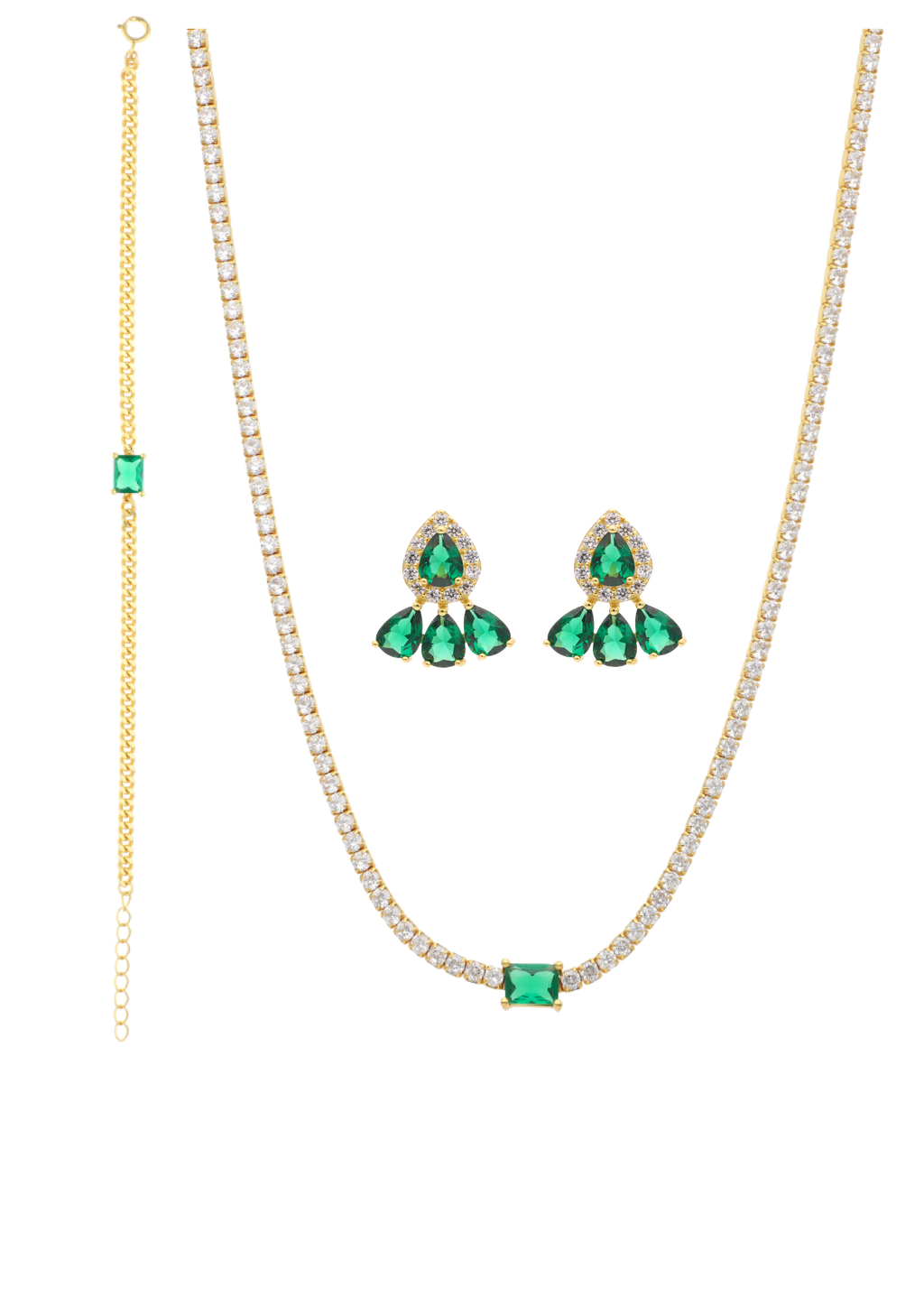 Set verde plata amarilla