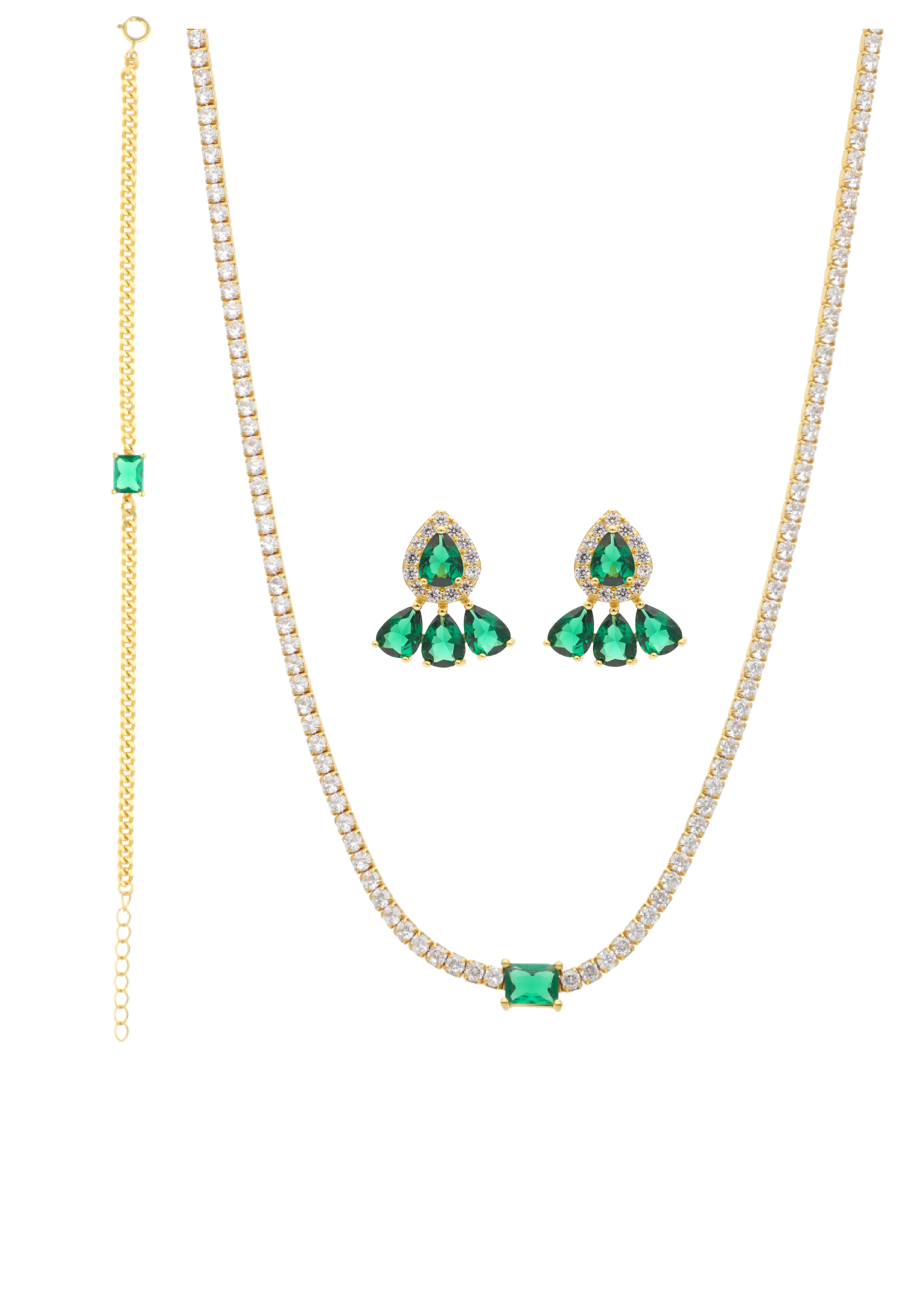 Set verde plata amarilla
