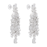 Aretes chandelier largos circonias plata