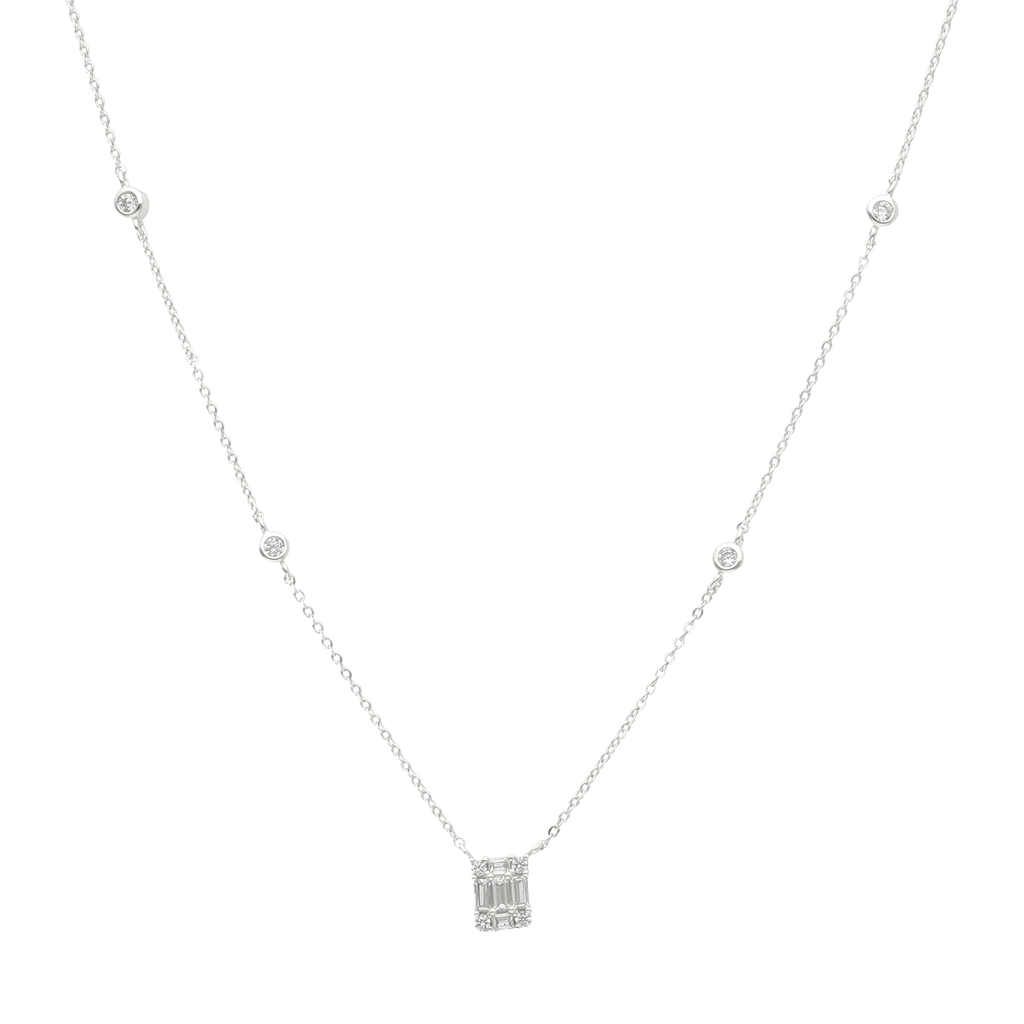 Collar/Choker dije baguettes circonias plata