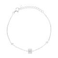 Pulsera cuadrado baguettes circonias plata