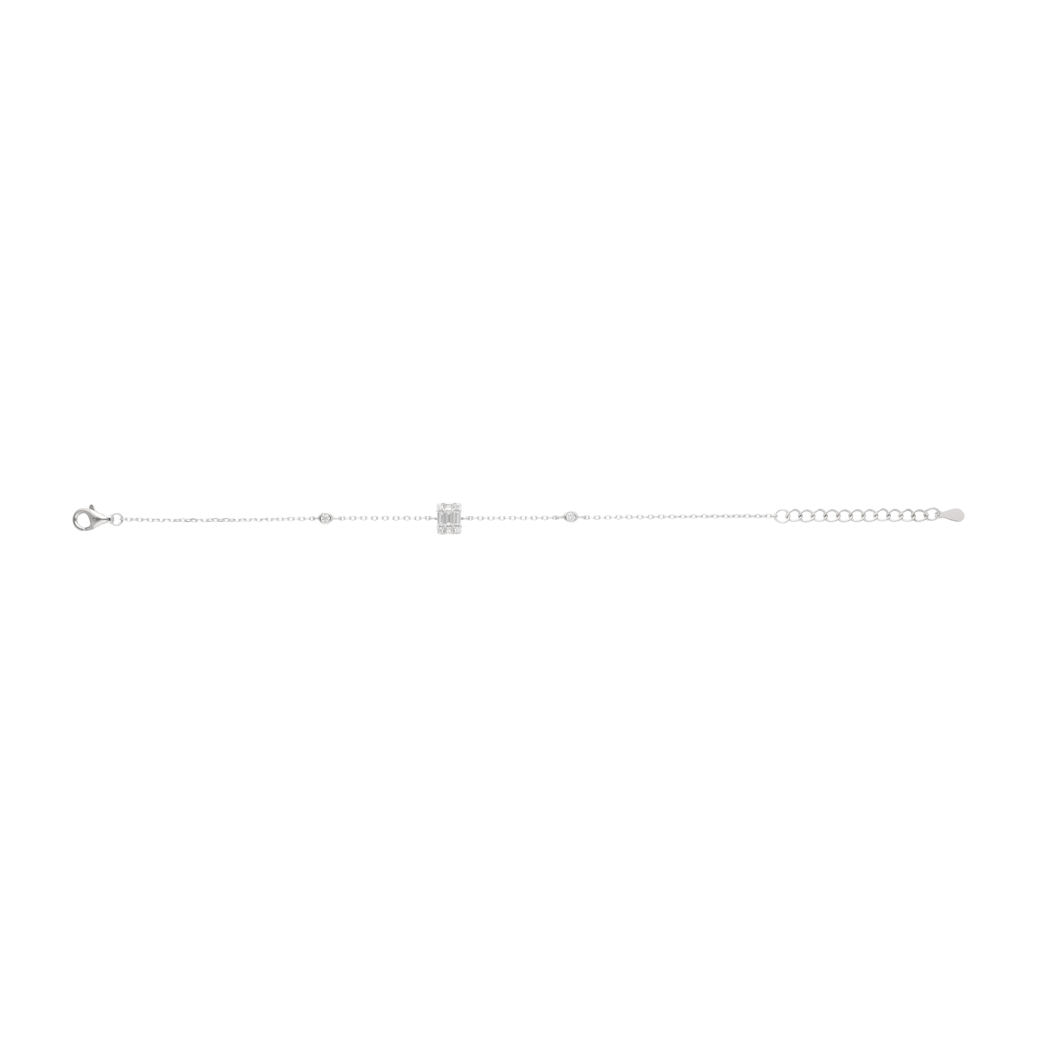 Pulsera cuadrado baguettes circonias plata