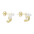 Earcuff plata amarilla 3 perlas