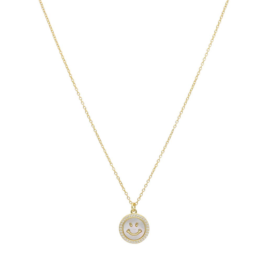 Collar carita feliz madre perla plata