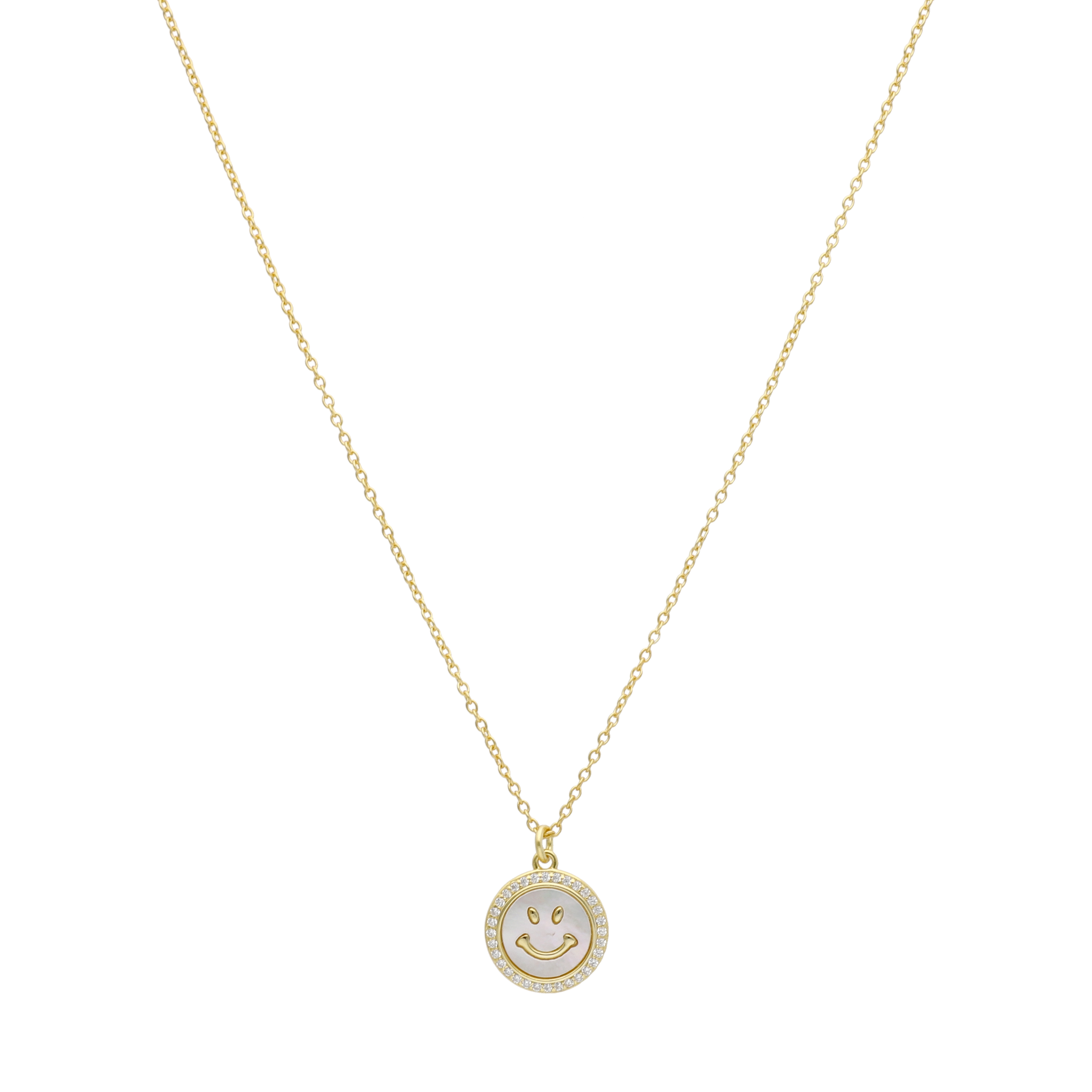 Collar carita feliz madre perla plata