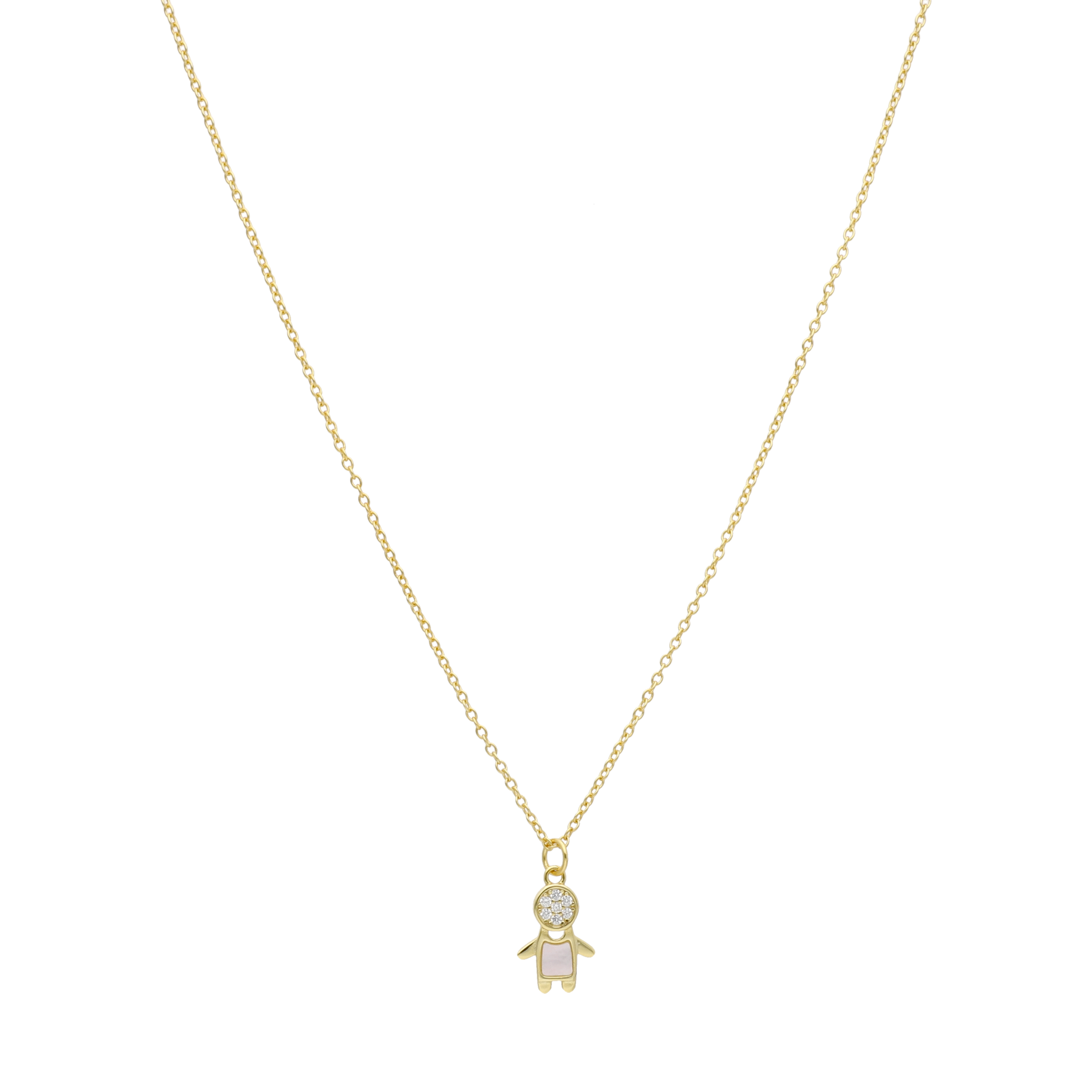 Collar niño/a madre perla circonias plata
