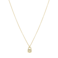Collar candado corazón madre perla plata