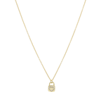 Collar candado corazón madre perla plata