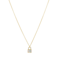 Collar candado madre perla plata