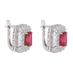 Aretes circonia color plata