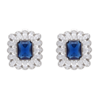 Aretes circonia color plata