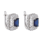 Aretes circonia color plata