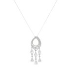 Set anillo/aretes/collar 3 filas circonias plata