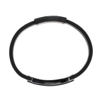 Pulsera cuero negro placa acero