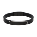 Pulsera cuero negro placa acero