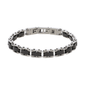 Pulsera eslabones acero blanco y negro