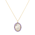 Collar Milagrosa madre perla bisel piedras plata