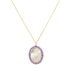 Collar Milagrosa madre perla bisel piedras plata