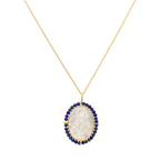 Collar Milagrosa madre perla bisel piedras plata