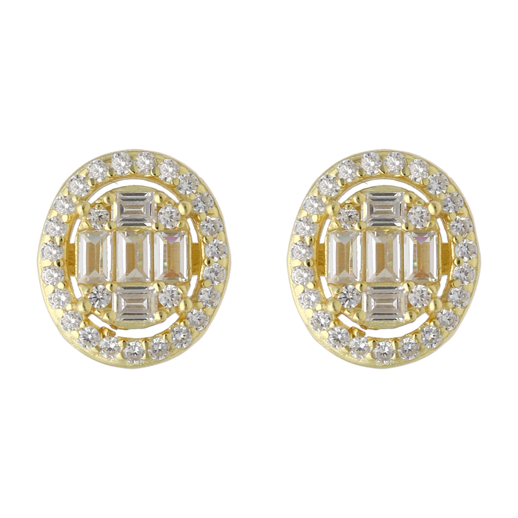 Broquel oval circonias baguettes plata