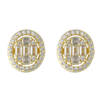 Broquel oval circonias baguettes plata