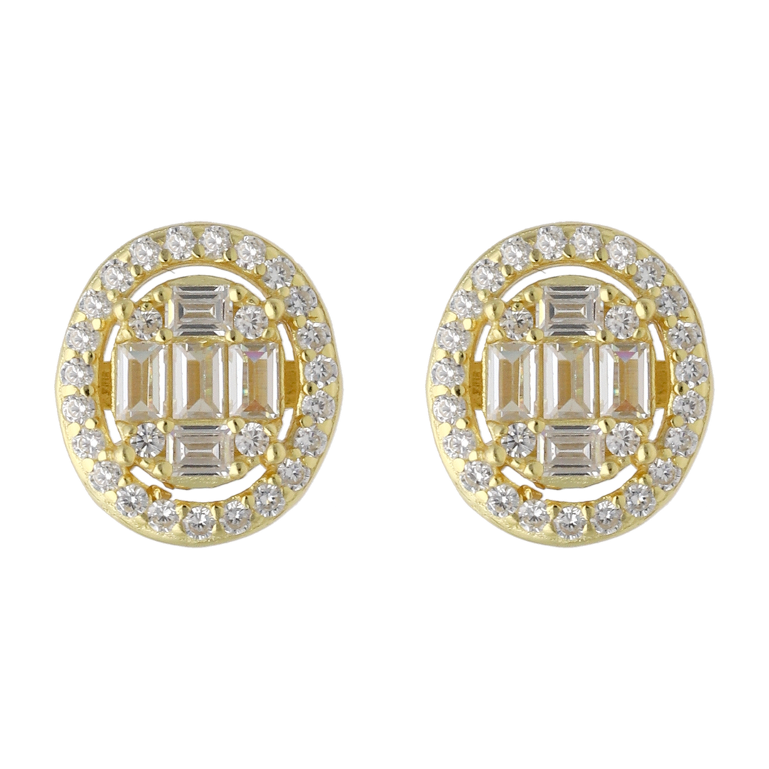 Broquel oval circonias baguettes plata