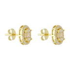 Broquel oval circonias baguettes plata