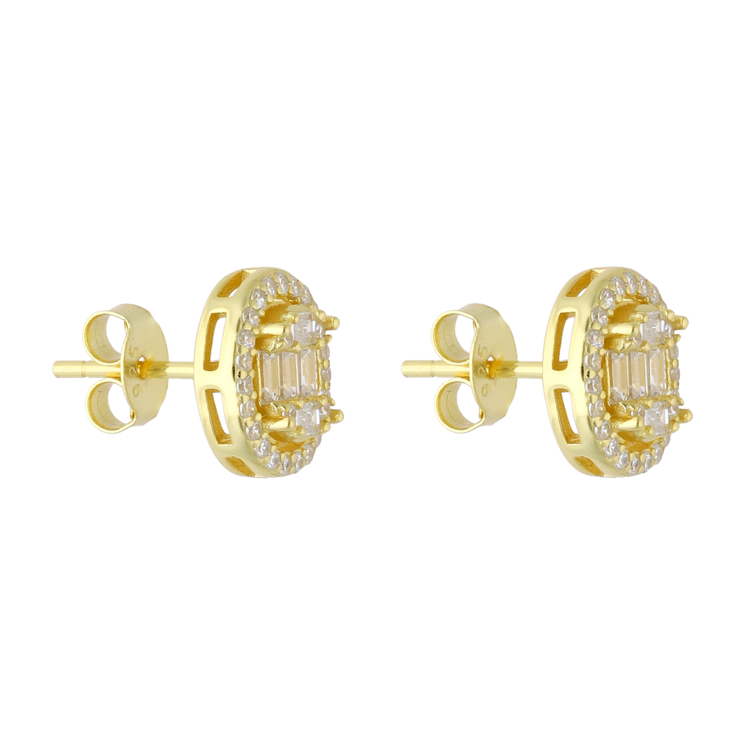Broquel oval circonias baguettes plata