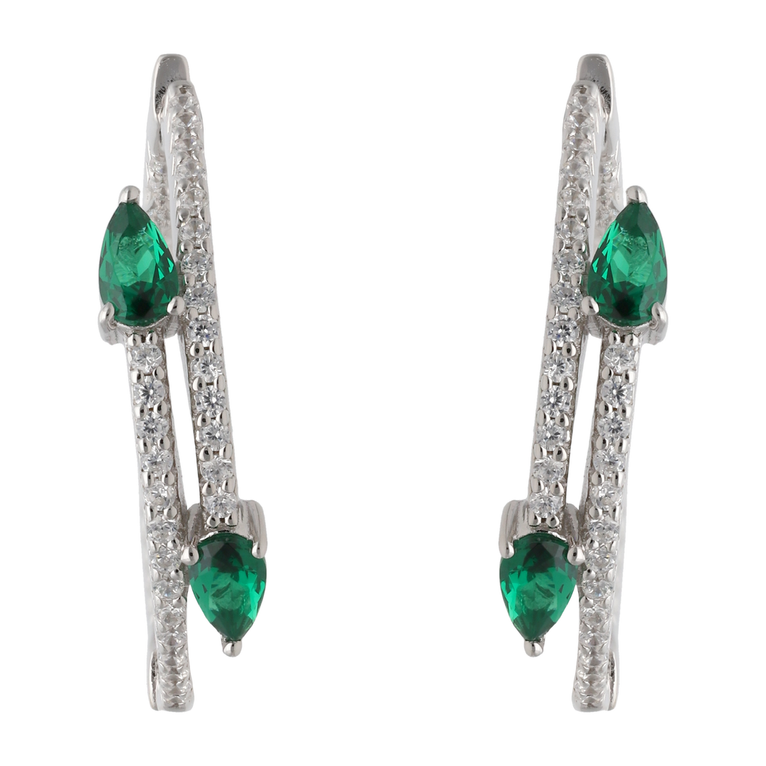 Arracadas grandes circonias color gota plata