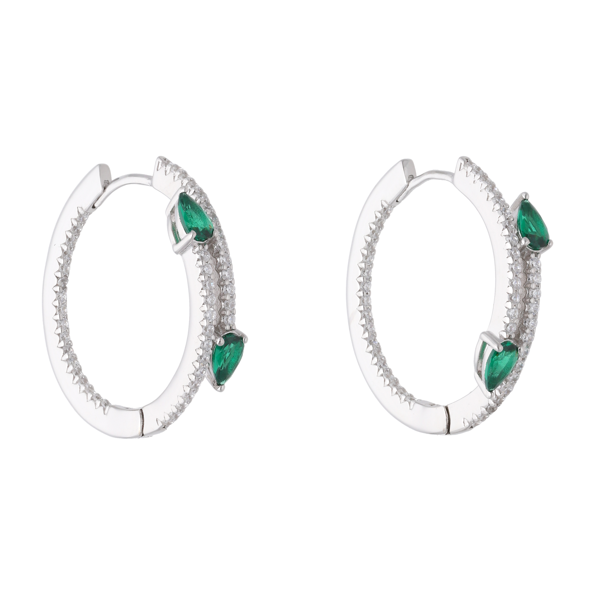 Arracadas grandes circonias color gota plata