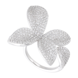 Anillo flor pave circonias plata