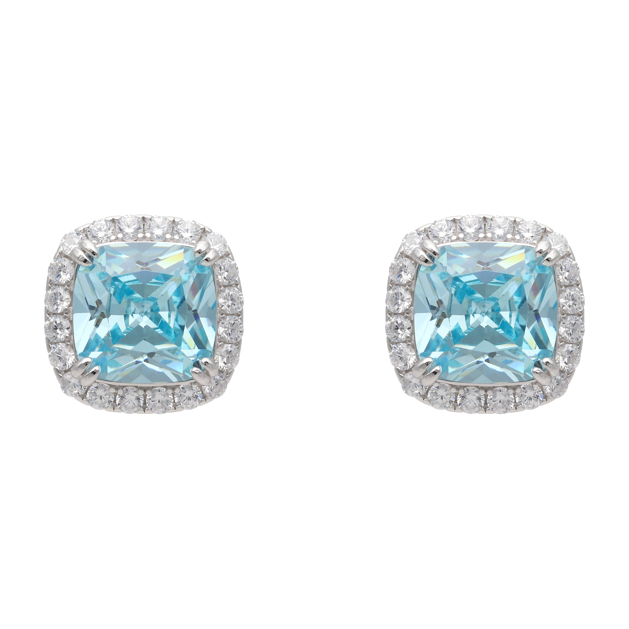 Broquel cushion circonia azul/rosa plata