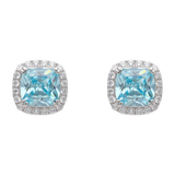 Broquel cushion circonia azul/rosa plata