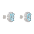 Broquel cushion circonia azul/rosa plata
