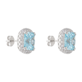 Broquel cushion circonia azul/rosa plata