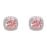 Broquel cushion circonia azul/rosa plata