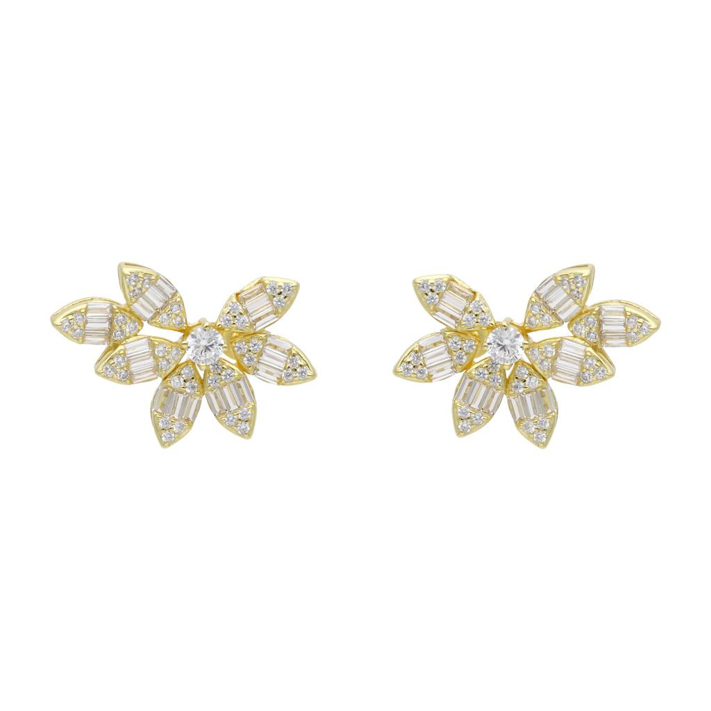 Ear climber multishape marquises circonias plata