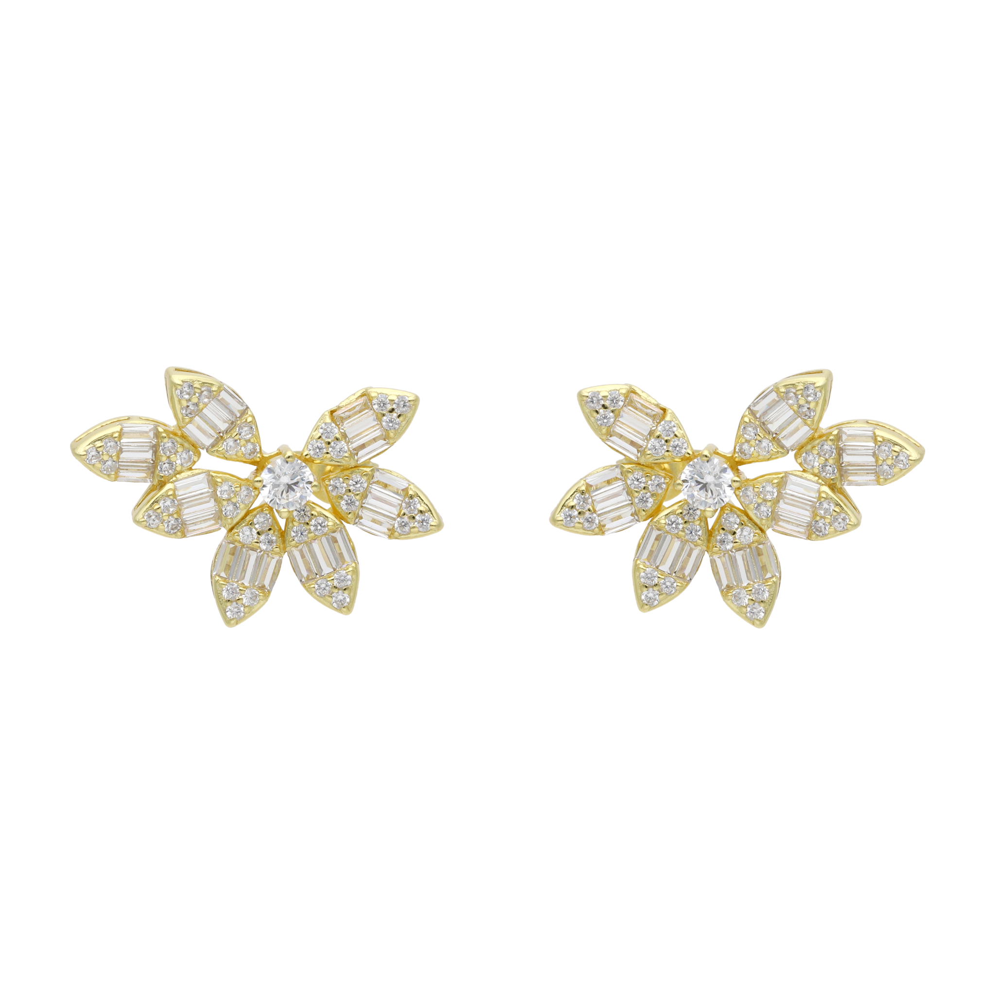 Ear climber multishape marquises circonias plata