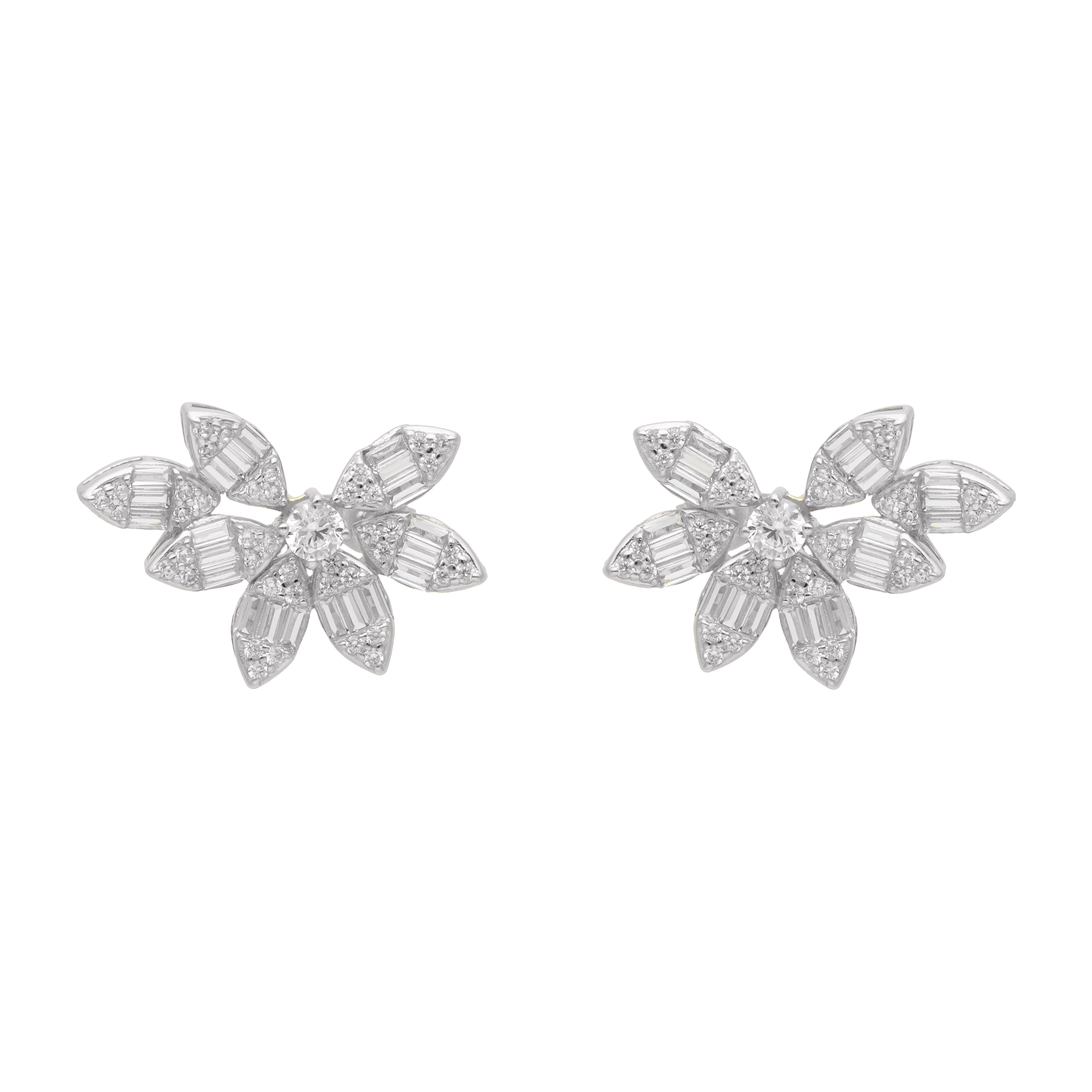 Ear climber multishape marquises circonias plata