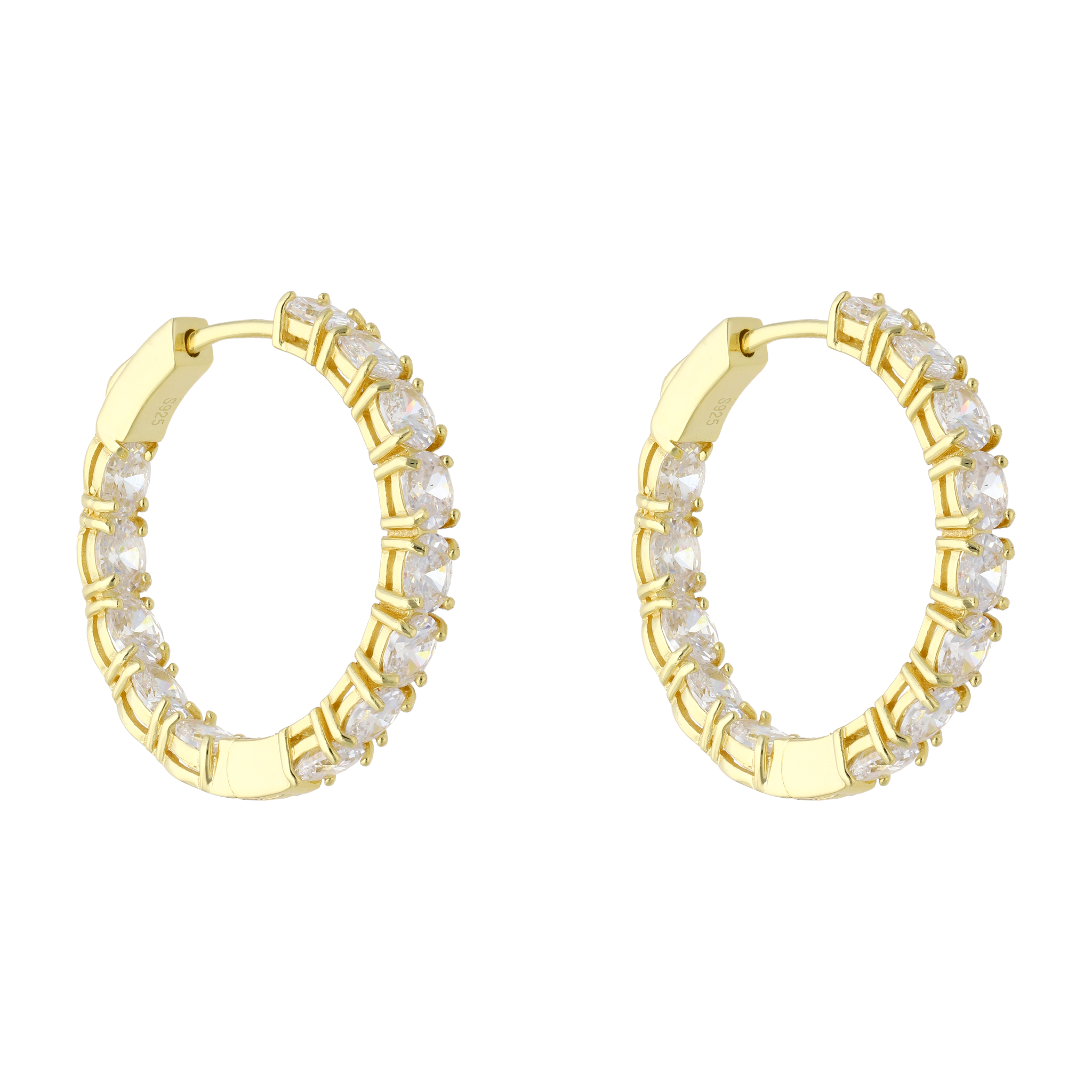 Arracadas grandes circonias plata