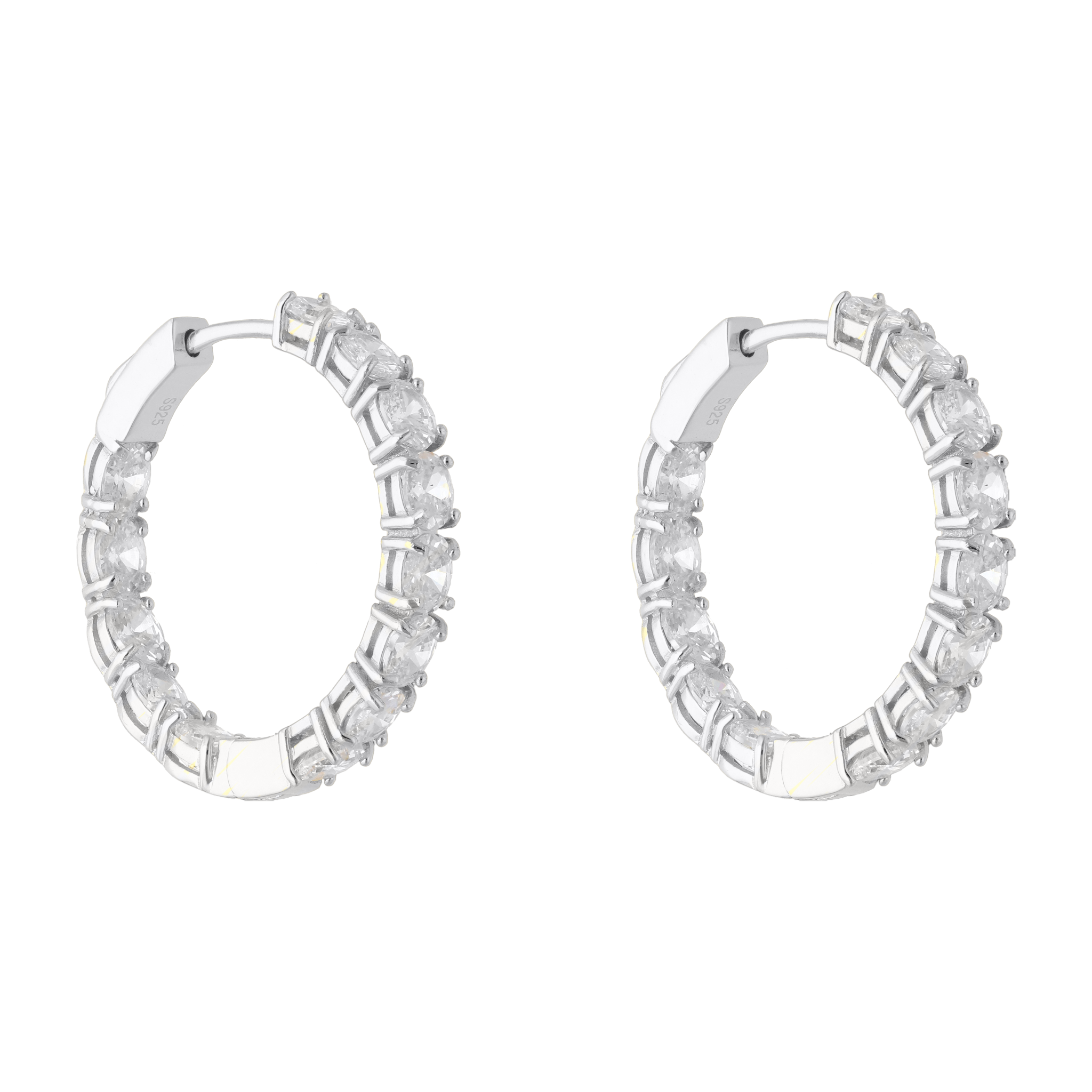 Arracadas grandes circonias plata