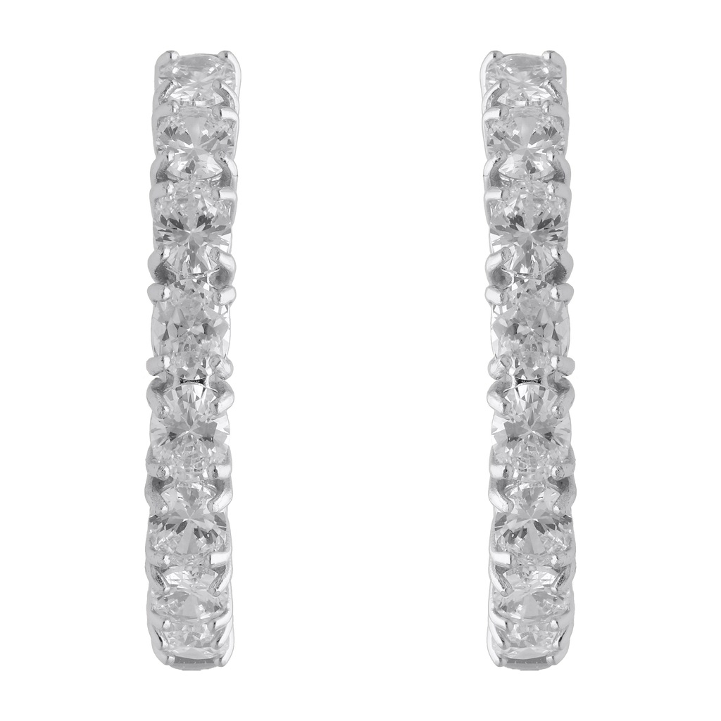 Arracadas grandes circonias plata