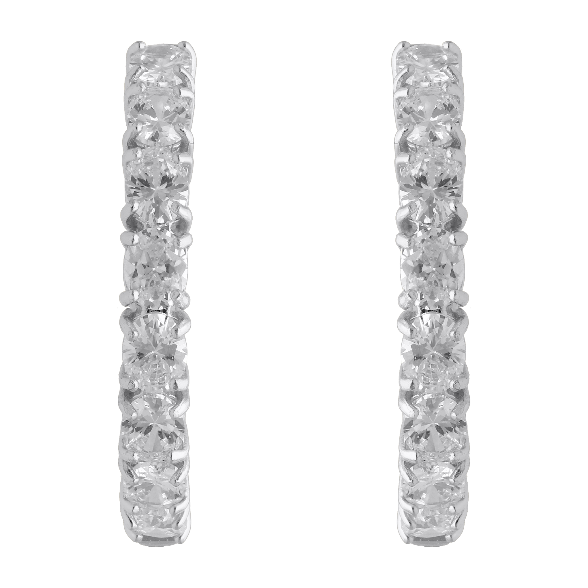 Arracadas grandes circonias plata