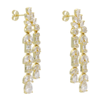 Aretes chandelier 2 filas circonias plata